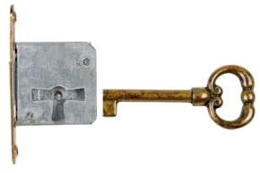 Holzando Möbelschloss Einsteckschloss mit Schlüssel 001200-3015 Rechts - Dornmaß 20mm - Halmlänge 42mm