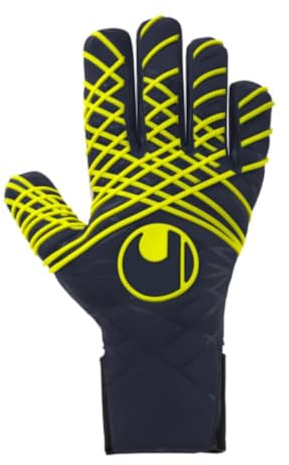 uhlsport Fußball Torwarthandschuhe Prediction Absolutgrip HN Fit, Marine/weiß/Fluo gelb, 7.5