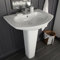 Wenjingqi-143001 Standwaschbecken aus Keramik, Weiß, 650 x 520 x 200 mm