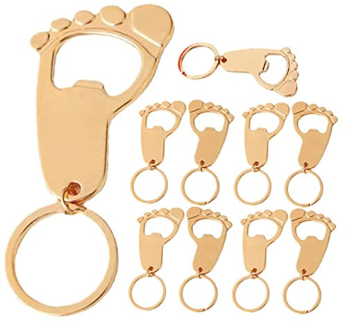 Amosfun 10pcs Keychain Bottle Opener Boys Keychain Beer Bottle Opener Shower Favors for Boys Wine Corkscrew Boy Key Bottle Opener Shower Decorations for Girl Metal