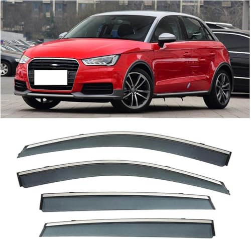 DdaiXQ 4pcs Car Wind Deflectors for Audi A1 Hactback 2013-2018, Side Window Sun Visors Rain Shield Vent Deflectors Weathershields Vent Visors