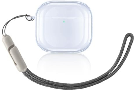 Kompatibel mit AirPods 4 Hülle Transparent, Schutzhülle für 4. Generation, Sturzschutz, Reduzierte Vergilbung, mit Trageband