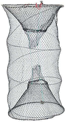 Baxnore Portable Folding Fishing Net, Antirust Wire Nylon Mesh Folding Automatic Fishing Net, Anti Deformation Bait Shrimp Cage Trap Net for Fishing