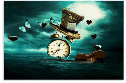 GOORAL Salvador Dali Malerwerk, Uhr, Violine, Schmetterling, Hut, Poster, Kunstwerke, Bild, Druck, Wandkunst, Gemälde, Leinwand, Dekoration, Zuhause, dekorativ, 30 x 45 cm