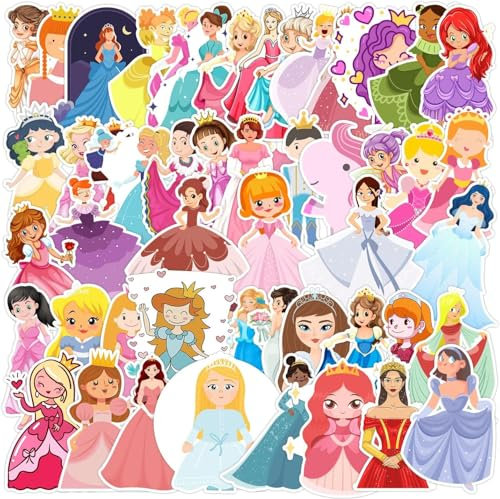 HNTR® Enchanted Princess Stickers | 50 Magical Fairy Tale Decals | Waterproof Vinyl Stickers for Laptops, Water Bottles, Scrapbooks & Kids’ Craft Projects