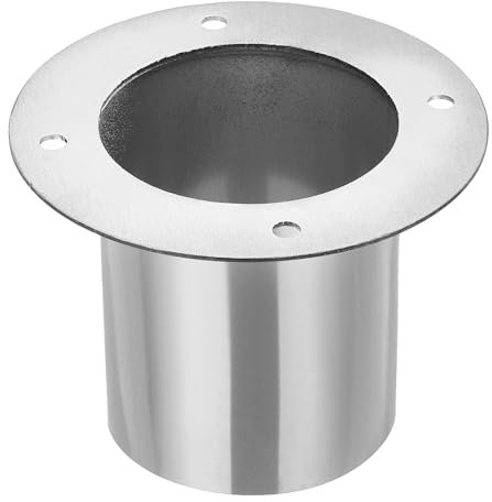 PATIKIL 4 Duct Connector Flange, Straight Pipe Exhaust Flange Stainless Steel Pipe Hose Duct Collar for Heating Cooling Ventilation HVAC System