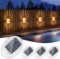 Quntis Solar Wandleuchte Außen 4er Set, Wasserdichte Solarlampen für Außen Wand, 360° Beleuchtung Garten-Deko, Außenleuchte für Zaun Balkon Terrasse Mauer Treppe, Solarleuchte Zaunbeleuchtung Warmweiß
