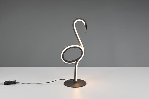 lightling LED Tischlampe Inga, Flamingo-Design, mit Schnurschalter, IP20 Indoor, Breite 14 cm, Höhe 35 cm, schwarz matt
