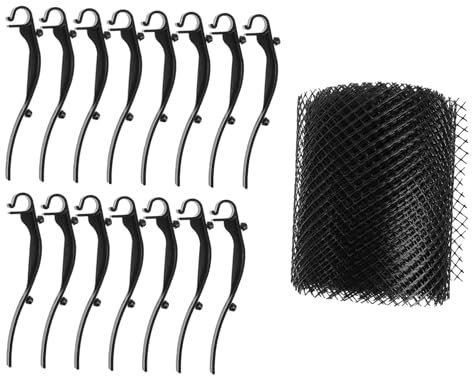 Gadpiparty Network Shaped Gutter Cover 16cm x 6m Gutter Guards Mesh Plastic Mesh Gutter Guard 15 Screws Easy to Trim
