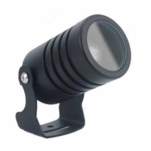 OrbitCob LED Focos Exteriores Impermeables IP65 Haz Estrecho Ajustable de Aluminio para Fachadas de Edificios, Proyector Largo Alcance Jardín con Columna Luminosa(Blanco Cálido 3000K,3W(DC24V))