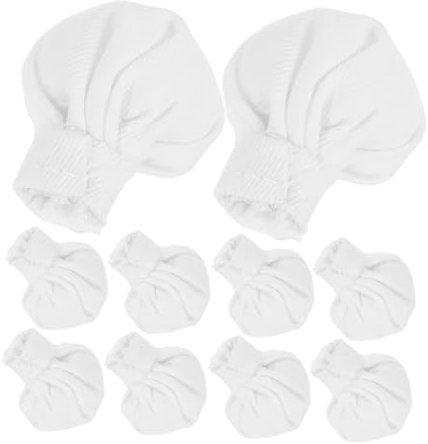 Abaodam 10 Stück Mini -Kochhut Mini-Imitationshüte Puppenbastelhüte Minihüte zum Basteln Zylinder Kleiner Hut Minihut für Haarschmuck Mini-Hüte Mini- zum Basteln Stoff Weiß