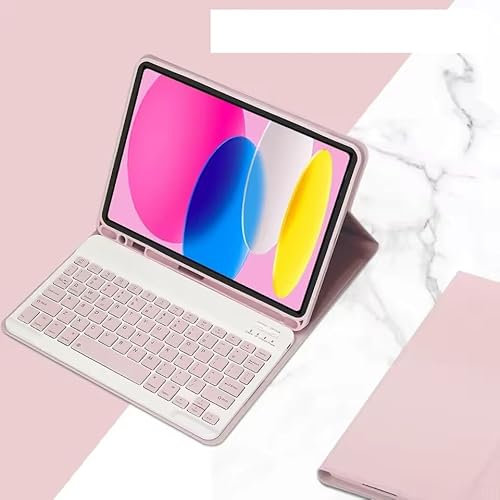 Smart Keyboard Case For Apple iPad Air 4th/5th Generation 10.9'' Released 2020/2022 and For Apple iPad Air 11 Released 2024/2025 with Auto Wake/Sleep and Pen Holder (Pink)