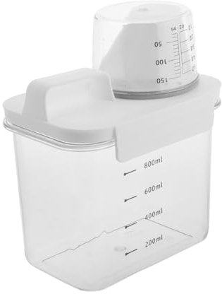 SHINEOFI Washing Liquid Storage Laundry Detergent Storage Box with Measuring Cup Lid