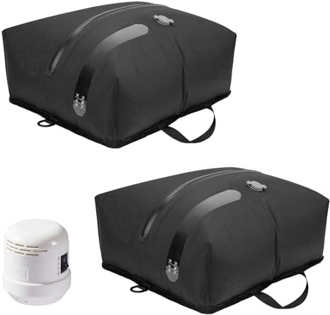 Pack de 2 bolsas de vacío de TPU con bomba de aire eléctrica, para ropa, reutilizables, impermeables, de nailon 70D, con cremallera y válvula hermética, organizador hermético
