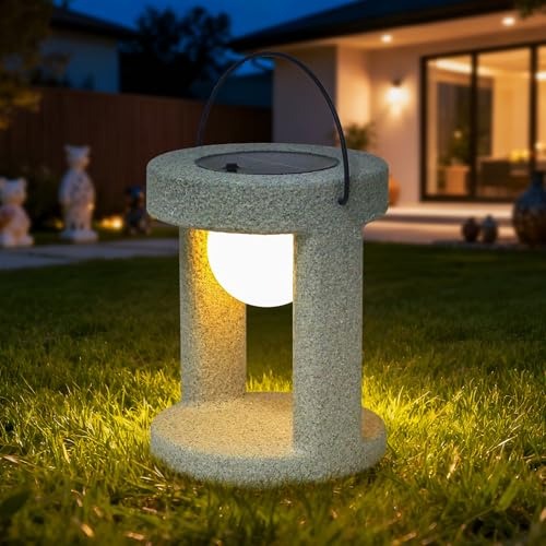 MALUX Solarlampen für außen, Solar Laterne für außen, LED Laterne Outdoor, IP44 Wasserdicht, Kabellos Solar Tischlampe, Außenlampe für Garten, Terrasse, Rasen, Hof,Camping (Zylinder)
