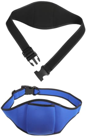 Beaupretty 2 Pcs Adjustable Microphone Waist Belt Pouch with Anti-Dropping Strap Portable Sweat-Resistant Mic Carrier for Fitness Instructors Speakers Theater Use Black