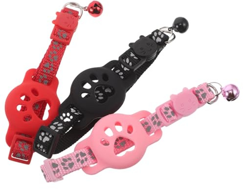 HAPINARY Reflektierendes Haustier Tracker Halsband 3 Stück aus Nylon und Silikon mit Glöckchen für Täglichen Gebrauch im Freinen für Welpen und Kätzchen