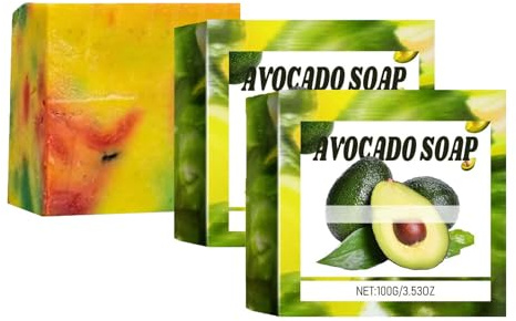 Natürliche Avocado Seife Handgemacht, Pflegende Duschseife für Gesicht und Körper, Reichhaltige Avocadoöl Formel für Tiefenreinigung und Hautberuhigung, Naturseife für Tägliche Hautpflege (2)