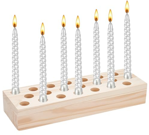 INTERWARM 1 Stück Riesiger Hölzerner Kerzenständer Rustikale Kerzenhalter Aus Holz Für Tischdekoration Ideal Für Geburtstage Hochzeiten Jubiläen Thanksgiving Und Andere Feierlichkeiten.
