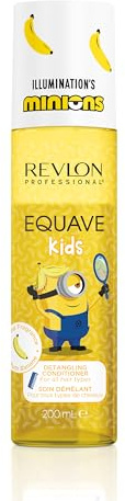 REVLON PROFESSIONAL Equave Kids MINIONS Balsamo Spray Bifasico Districante e Idratante per Bambini alla Banana, Senza Risciacquo, Tutti i Tipi di Capelli, Vegano, Termoprotettore fino a 220°C, 200ml
