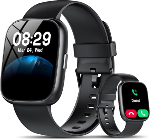Smartwatch Herren Damen, 1.83 Smart Watch mit Bluetooth Anrufen/Alexa, 100+Sportmodi Fitnessuhr mit Herzfrequenz/Schlafmonitor/Schrittzähler, IP68 Wasserdicht Fitness Tracker Sportuhr für Android iOS