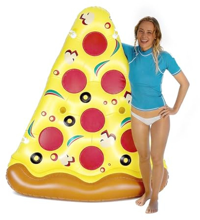 XIMEY Luftmatratze Wasser Erwachsene Pool, Aufblasbare Schwimmbett, Aufblasbare Luftmatratze Pool Strand für Erwachsene Kinder, Sommer Pool Party Zubehör, Sommer Wasserspielzeug (Pizza)