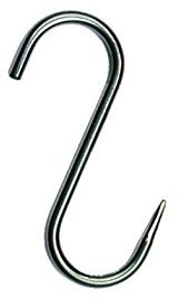 10 x ganchos en S para carne CNS ganchos carne ganchos carnicero ganchos ahumados, 160/6mm