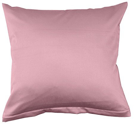 Lorena Uni Classic Mako-Satin Kissen Bezug einfarbig Baumwolle (Woodrose, 80 cm x 80 cm)