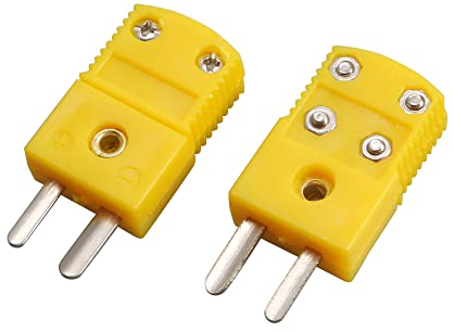sourcing map 2Pcs K Typ Schaltung Kabel Stecker Male Thermoelement Stecker Verbinder Adapter DE de