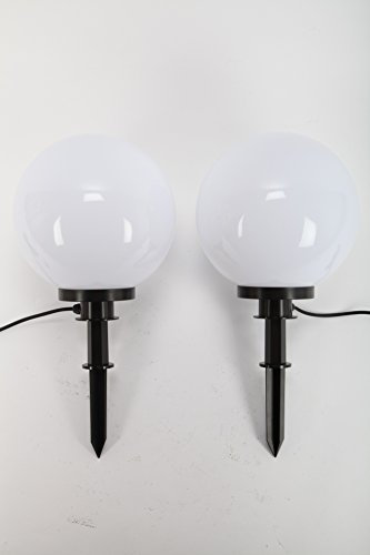 point-garden 2X Kugelleuchte Gartenleuchte Leuchtkugel Kugellampe Lampe D 30cm / 220V