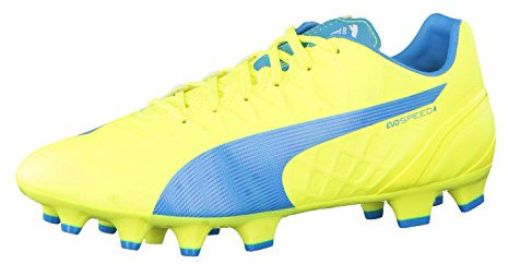 Puma Evospeed 4.4 FG, Botas de fútbol Hombre, Amarillo, Azul y Blanco, 41 EU