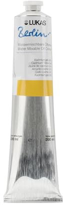 LUKAS BERLIN OIL 200 ml - Wassermischbare Ölfarbe in Premium-Qualität - Farbton Kadmiumgelb (imit.)