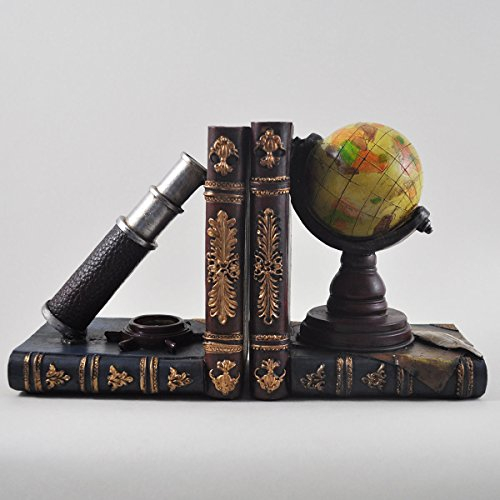 Paire de serres-livres pour mappemonde & télescope lourds façon vintage idéal pour un bureau