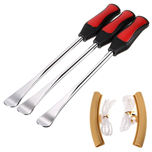 BTSKY Reifenheber Löffel Set - 3 Reifenheber Werkzeug Löffel + 2 Felgenschützer Tool Kit für Motorrad Fahrrad Auto Reifenwechsel Entfernen