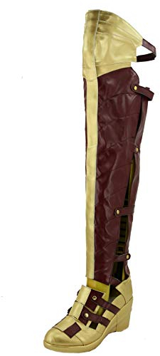 PinLian Damen Diana Cosplay Hohe Stiefel Stiefel Leder Plateau Schuh Halloween Kostüm (UK 2,5)