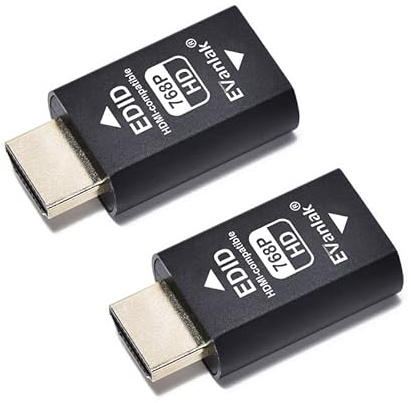 EVanlak Adaptador emulador de 3ª generación Hdmi Edid Passthrough eliminado, funciona con interruptores Mac Thunderbolt a HDMI, extensor, receptor AV, divisores de video, 1024 x 768 @ 60 Hz, paquete