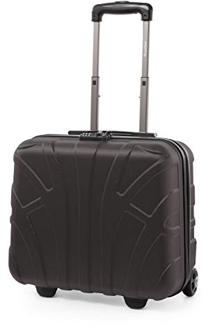 suitline - Pilotentrolley Hartschale, Business Trolley, Kabinengepäck, Handgepäck Trolley, Pilotenkoffer, Bordcase, Bordgepäck, TSA, ABS, 2 Rollen, Titan