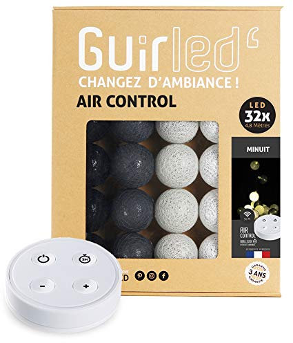 GuirLED - LED Baumwollkugeln Lichterkette USB - Drahtlose Fernbedienung - Baby Nachtlicht 2h - Dual USB 2A Netzteil enthalten - 4 Intensitäten – 32 Kugeln 3.2m - Mitternacht