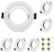 KYOTECH Einbaustrahler Rahmen GU10 Set Weiß Schwenkbar Runder Einbaurahmen Strahler inkl. GU10 Fassung für Halogen Leuchtmittel LED-Modul MR16, LED Spot Einbaurahmen 6er Set