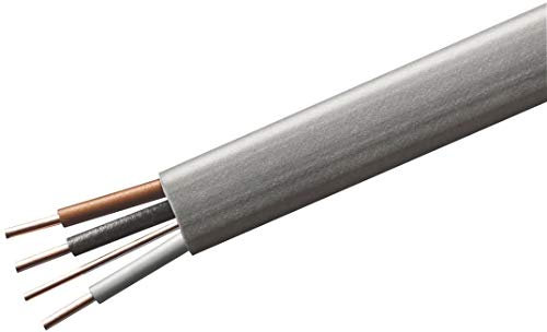 Merriway BH07599 3-Core and Earth Flat Cable 1.5mm x 10 Metres (33 feet), Grey