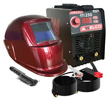 AWELCO - Saldatrice MMA ARC 250 + Passamontagna LCD Red 13 Saldatura 15-200A