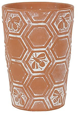 something different Large Terracotta Bee and Honeycomb Plant Pot