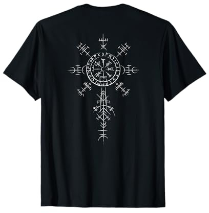 Keltischer Vikinger Vegvisir Kompass Wikinger (on back) T-Shirt