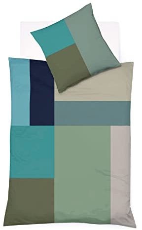 fleuresse Mako-Satin Bettwäsche Bed Art S Seraing herbs 1 Bettbezug 135 x 200 cm + 1 Kissenbezug 80 x 80 cm