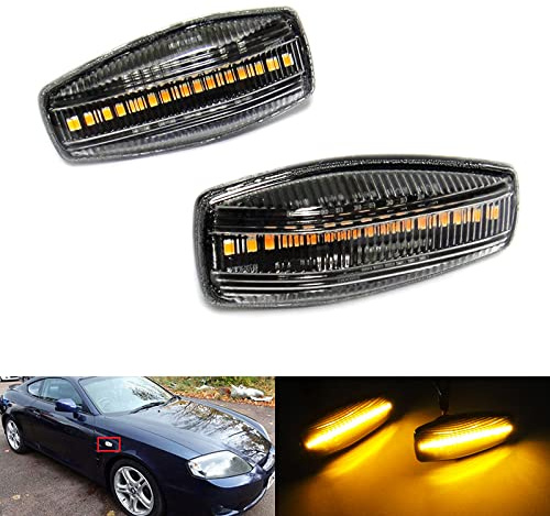 RZG 2x Seitenblinker klare Linse LED Blinker für Coupe Getz i10 Matrix Terracan Tucson XG Picanto Rio Sportage