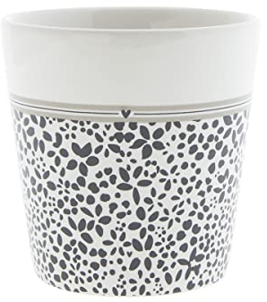 Becher Wild Flower Keramikbecher weiss schwarz Keramikgeschirr BC Cup Wild Flower Küche gedeckter Tisch, RJ/CUP 315 BT
