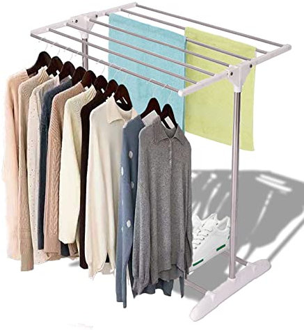 plplaaoo WäSchetrockner platzsparender, WäSchestäNder, WäSchestäNder Extra Schmal, Verstellbarer Mit Stabilem Stand, Edelstahl Anti Rost Wäscheständer Verstellbarer Mit Stabilem Stand, wäschestän