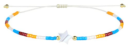 KELITCH Bracelets En Perles En Forme D'Étoile Bracelets En Perles Miyuki Couleurés Bracelets En Perles À Breloques Ajustement Bracelets En Perles Pour Les Femmes Bijoux