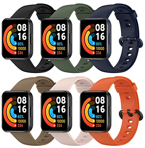 BDIG 6PCS Cinturini per Xiaomi Watch Lite 2, Braccialetto Redmi Watch 2 Lite in Silicone Colorato di Ricambio Strap Progettato Accessori Tracker per Xiaomi Watch 2 Lite