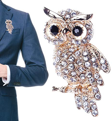 WEITING Eulen-Brosche, mehrfarbige Kristall-Strass-Eule, Brosche, Anstecknadel, Schals, Schal-Clip für Damen, Mädchen, 1, Strasssteine, Strasssteine